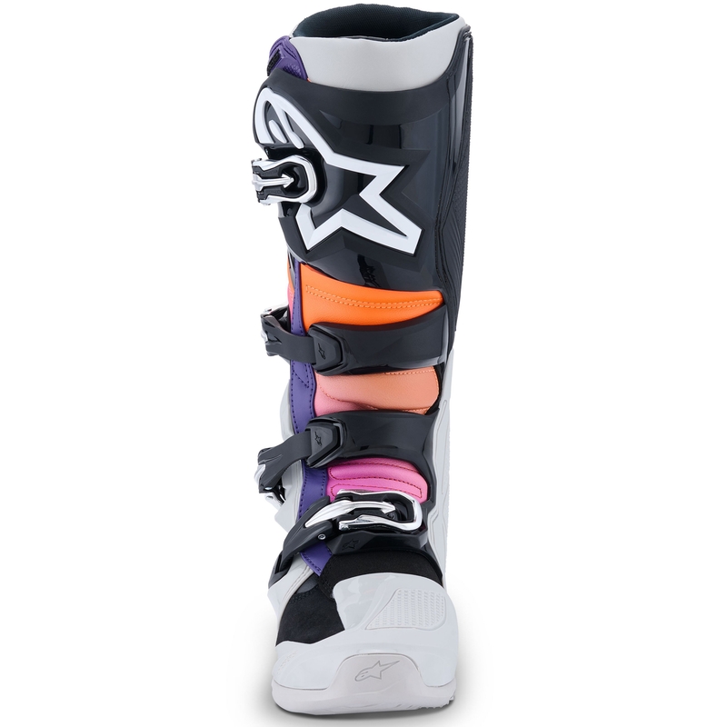 Čižmy na motocykel Alpinestars Tech 7 čierno-svetlo šedo-fluorescenčno oranžovo-gradient