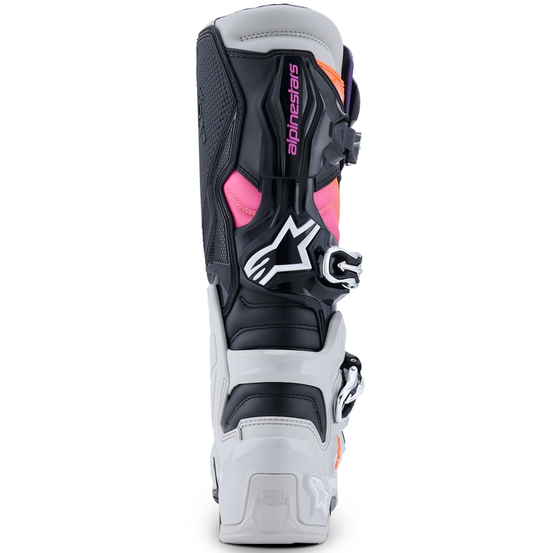 Čižmy na motocykel Alpinestars Tech 7 čierno-svetlo šedo-fluorescenčno oranžovo-gradient