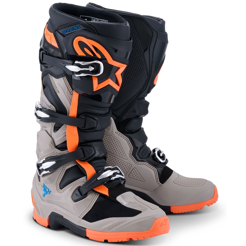 Čižmy na motocykel Alpinestars Tech 7 Enduro čierno-tmavo šedo-fluorescenčno oranžové