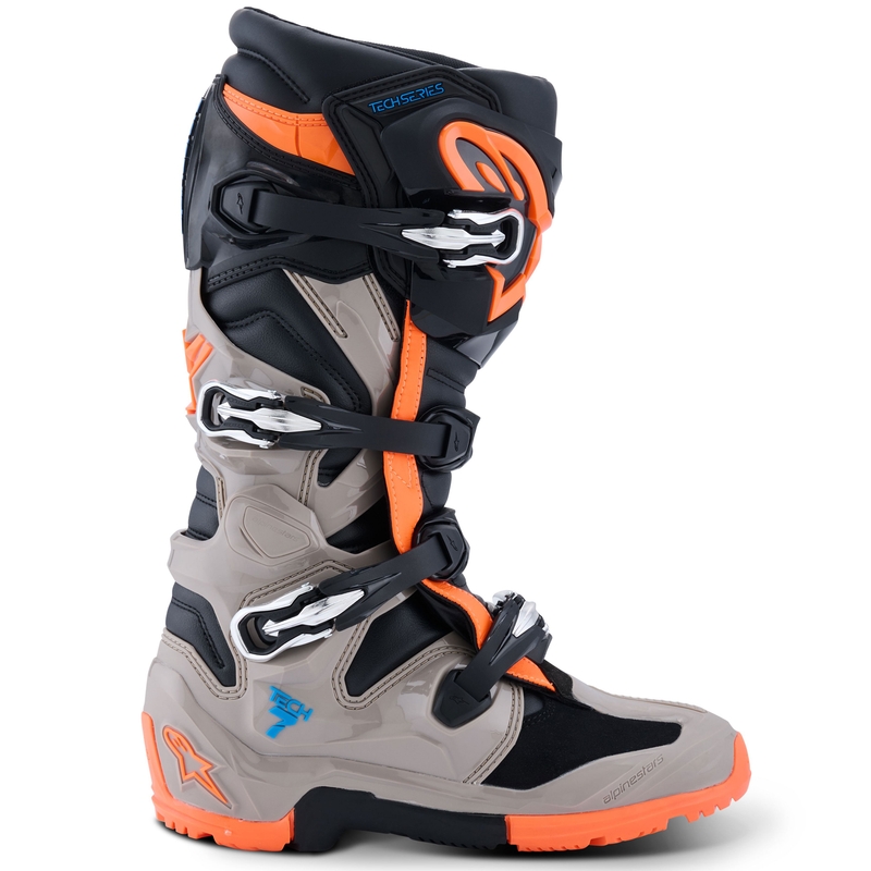 Čižmy na motocykel Alpinestars Tech 7 Enduro čierno-tmavo šedo-fluorescenčno oranžové