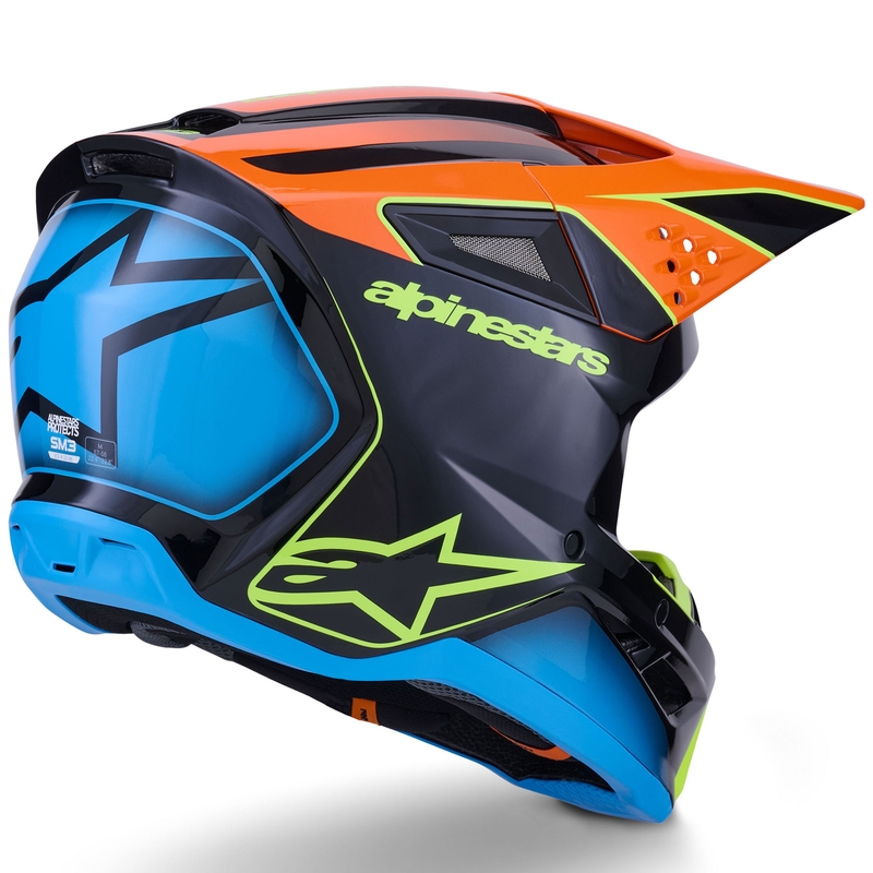 Motokrosová prilba Alpinestars S-M3 Fray čierno-fluorescenčno oranžovo-fluorescenčno žlto-tyrkysová