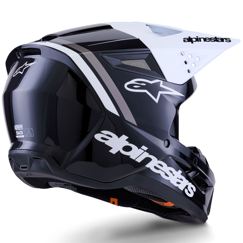 Motokrosová prilba Alpinestars S-M3 Radium čierno-bielo-šedá
