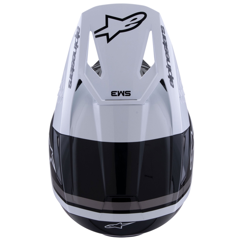Motokrosová prilba Alpinestars S-M3 Radium čierno-bielo-šedá
