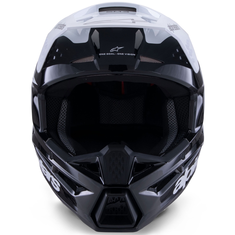 Motokrosová prilba Alpinestars S-M3 Radium čierno-bielo-šedá