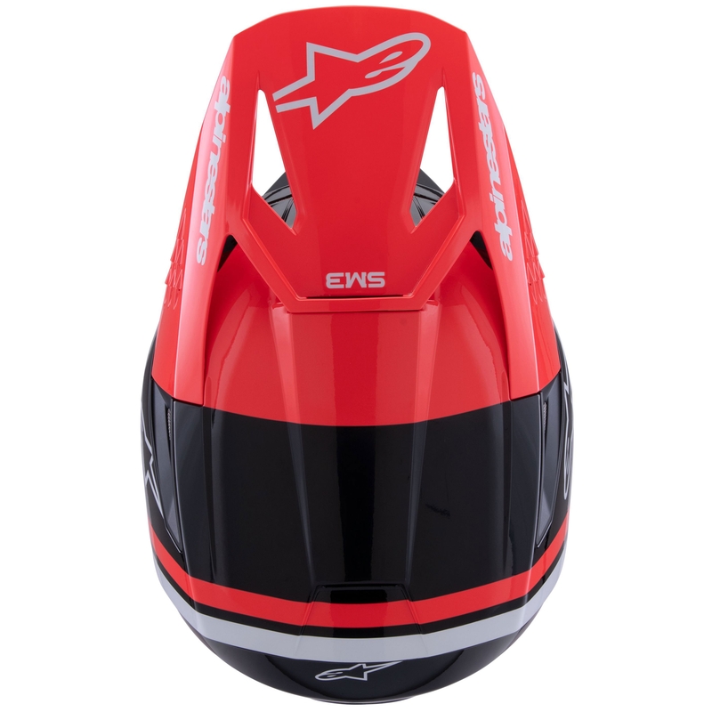 Motokrosová prilba Alpinestars S-M3 Radium čierno-fluorescenčno červeno-biela