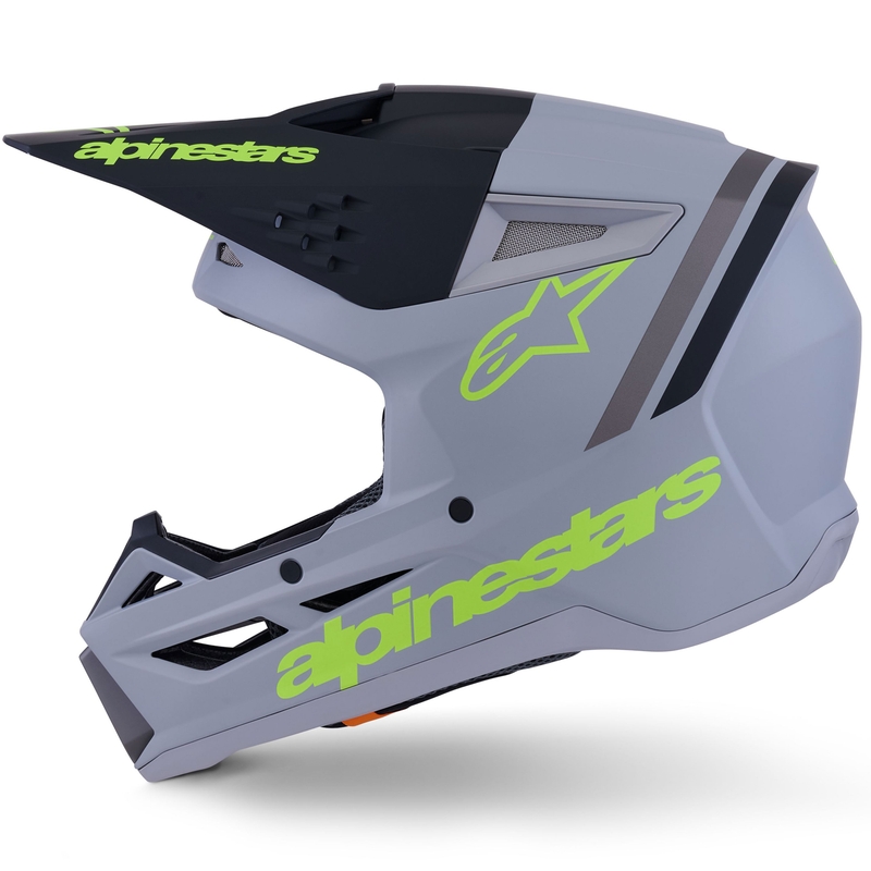 Motokrosová prilba Alpinestars S-M3 Radium matná šedo-fluo žlto-čierna