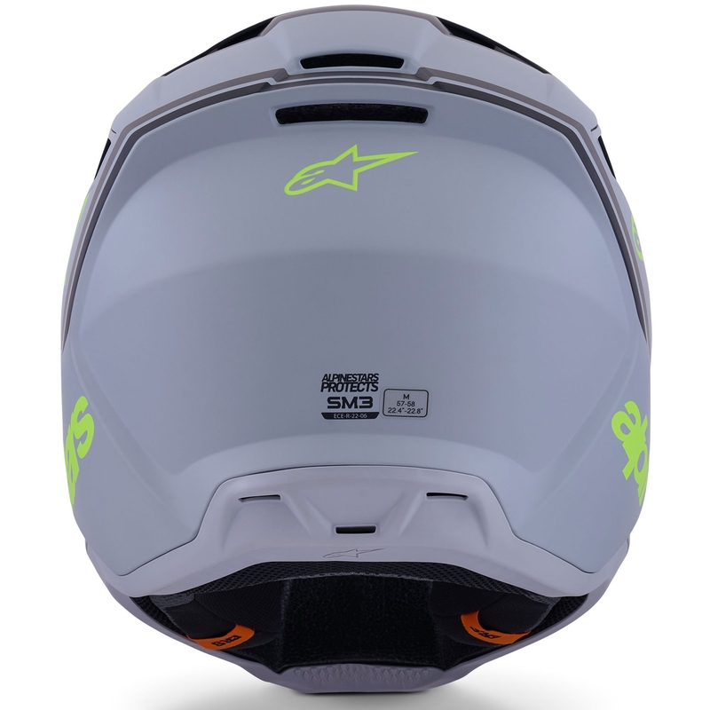 Motokrosová prilba Alpinestars S-M3 Radium matná šedo-fluo žlto-čierna