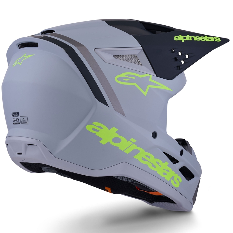 Motokrosová prilba Alpinestars S-M3 Radium matná šedo-fluo žlto-čierna