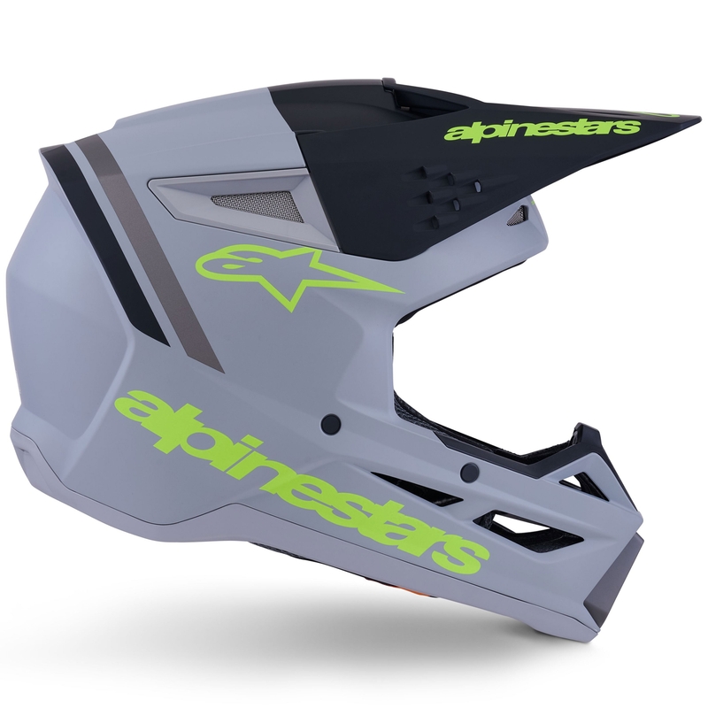 Motokrosová prilba Alpinestars S-M3 Radium matná šedo-fluo žlto-čierna