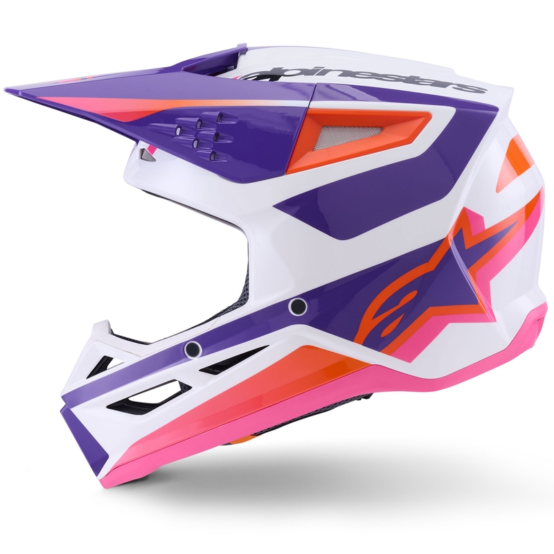 Motokrosová prilba Alpinestars S-M3 Heat bielo-fialovo-ružová