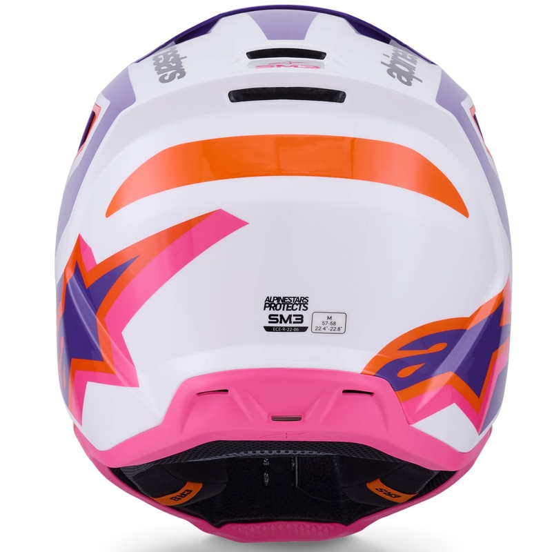 Motokrosová prilba Alpinestars S-M3 Heat bielo-fialovo-ružová