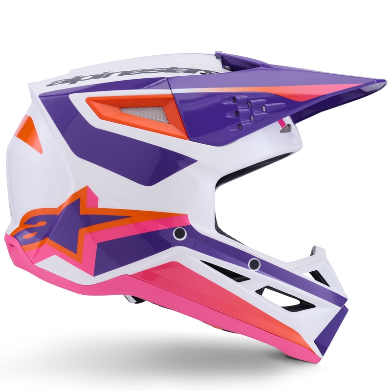 Motokrosová prilba Alpinestars S-M3 Heat bielo-fialovo-ružová