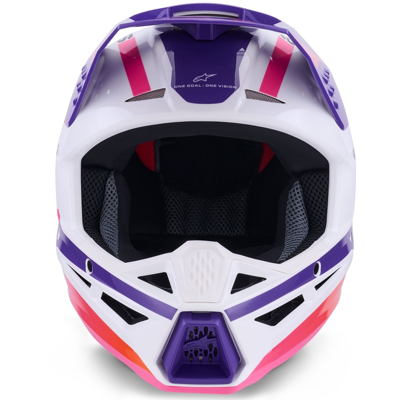 Motokrosová prilba Alpinestars S-M3 Heat bielo-fialovo-ružová