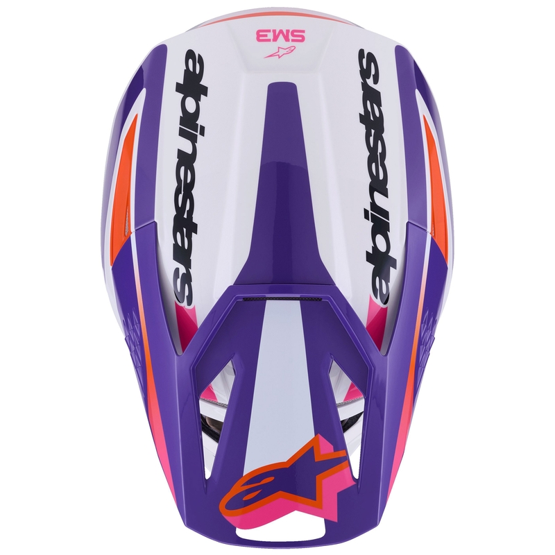 Motokrosová prilba Alpinestars S-M3 Heat bielo-fialovo-ružová