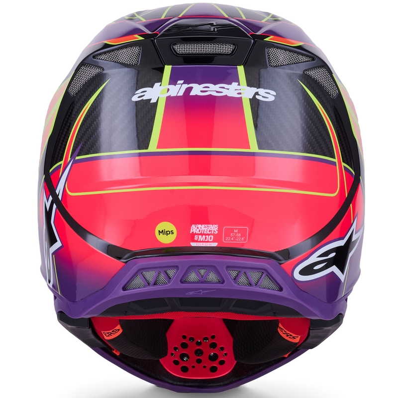 Motokrosová prilba Alpinestars Supertech S-M10 Era ružovo-fialovo-fluorescenčno žltá