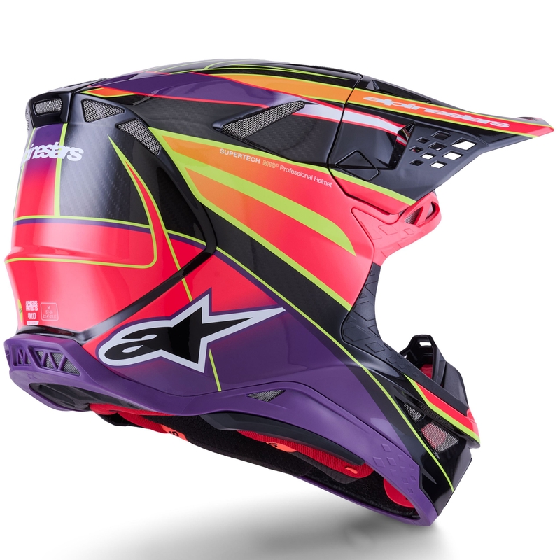 Motokrosová prilba Alpinestars Supertech S-M10 Era ružovo-fialovo-fluorescenčno žltá
