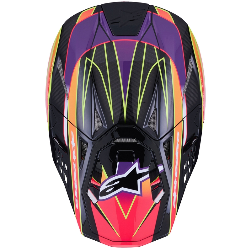 Motokrosová prilba Alpinestars Supertech S-M10 Era ružovo-fialovo-fluorescenčno žltá