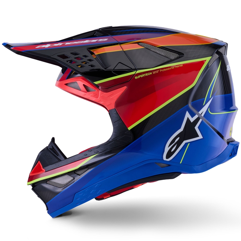Motokrosová prilba Alpinestars Supertech S-M10 Era modro-červeno-fluorescenčno žltá