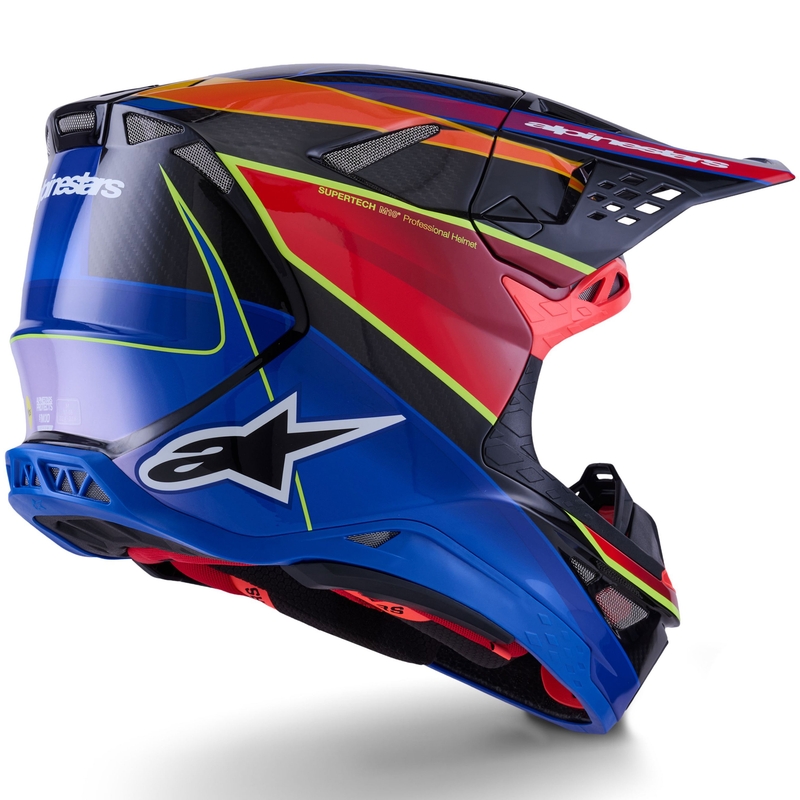 Motokrosová prilba Alpinestars Supertech S-M10 Era modro-červeno-fluorescenčno žltá