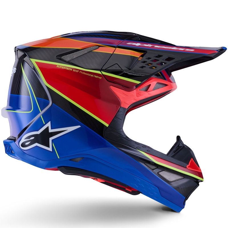 Motokrosová prilba Alpinestars Supertech S-M10 Era modro-červeno-fluorescenčno žltá