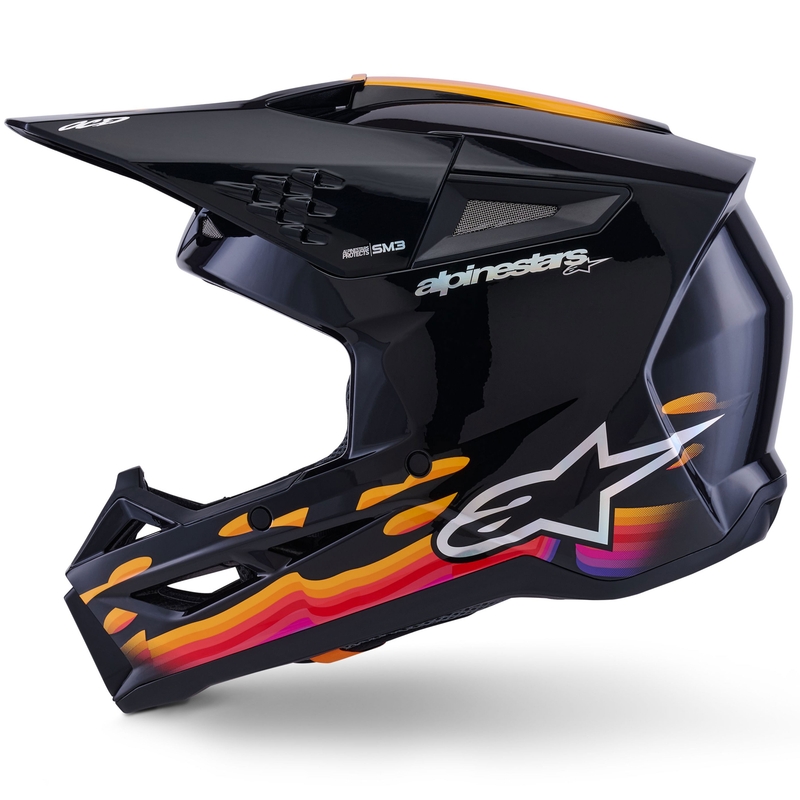 Motokrosová prilba Alpinestars S-M3 Force čierno-žlto-červeno-biela