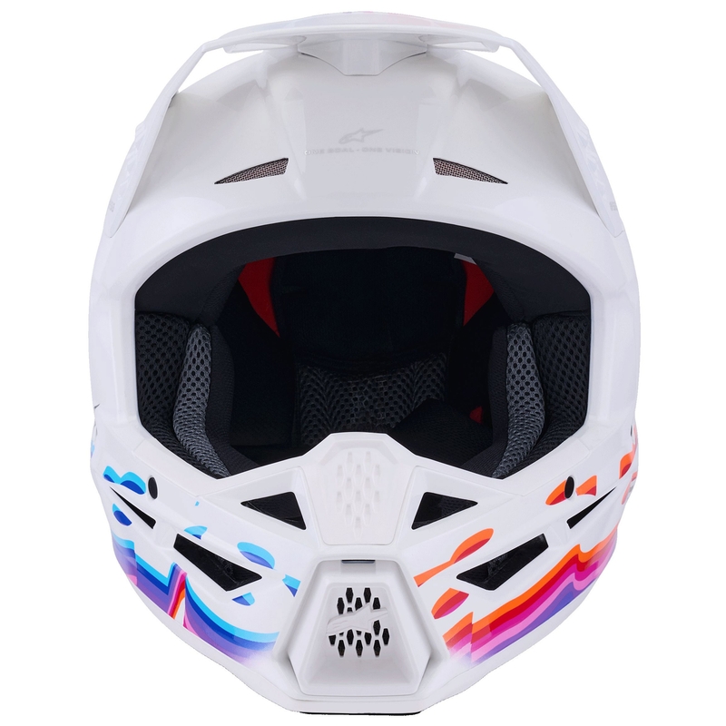 Motokrosová prilba Alpinestars S-M3 Force bielo-žlto-ružovo-fialová