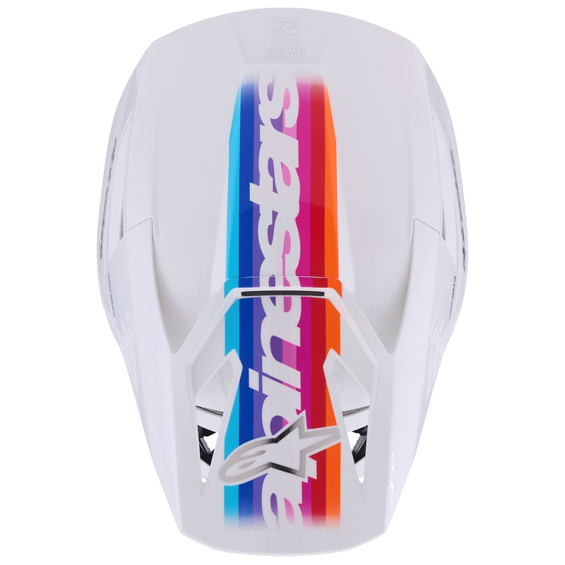 Motokrosová prilba Alpinestars S-M3 Force bielo-žlto-ružovo-fialová