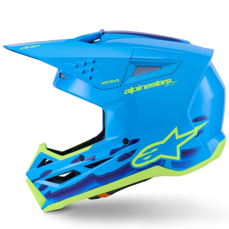 Motokrosová prilba Alpinestars S-M3 Force modro-fluorescenčno žltá