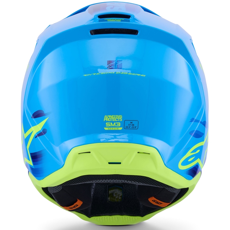 Motokrosová prilba Alpinestars S-M3 Force modro-fluorescenčno žltá