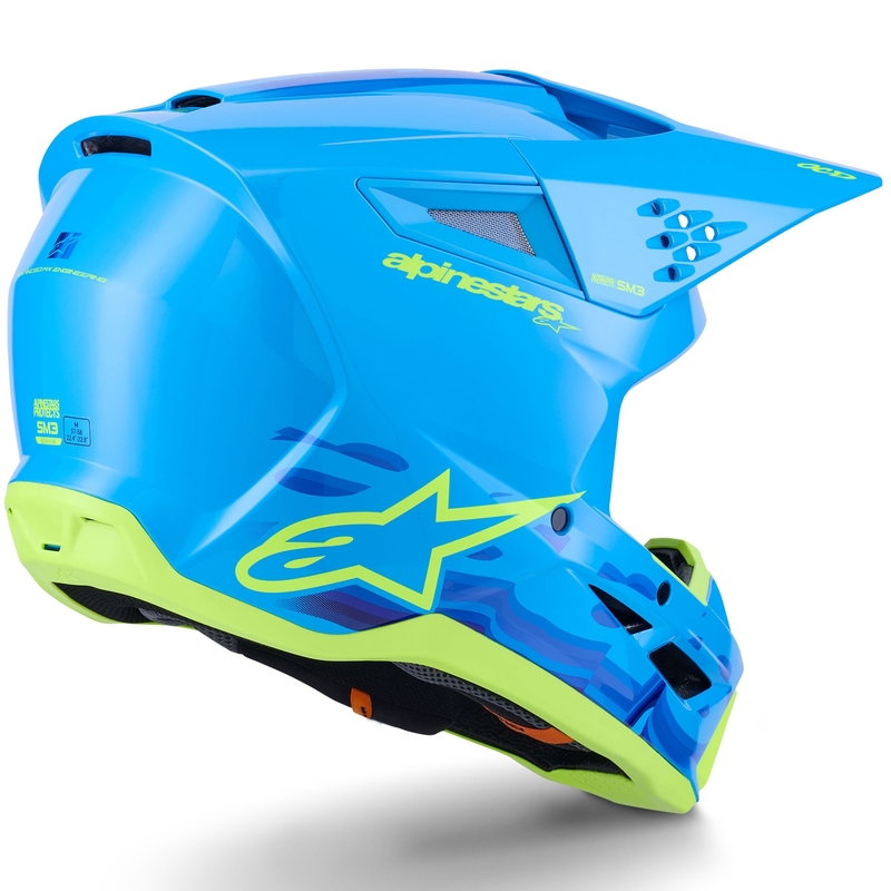 Motokrosová prilba Alpinestars S-M3 Force modro-fluorescenčno žltá