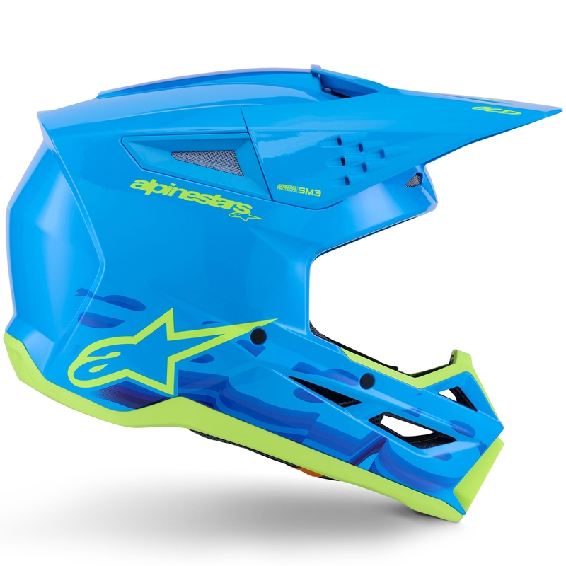 Motokrosová prilba Alpinestars S-M3 Force modro-fluorescenčno žltá