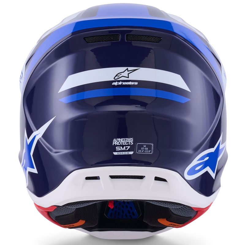 Motokrosová prilba Alpinestars SM7 Rise modro-biela