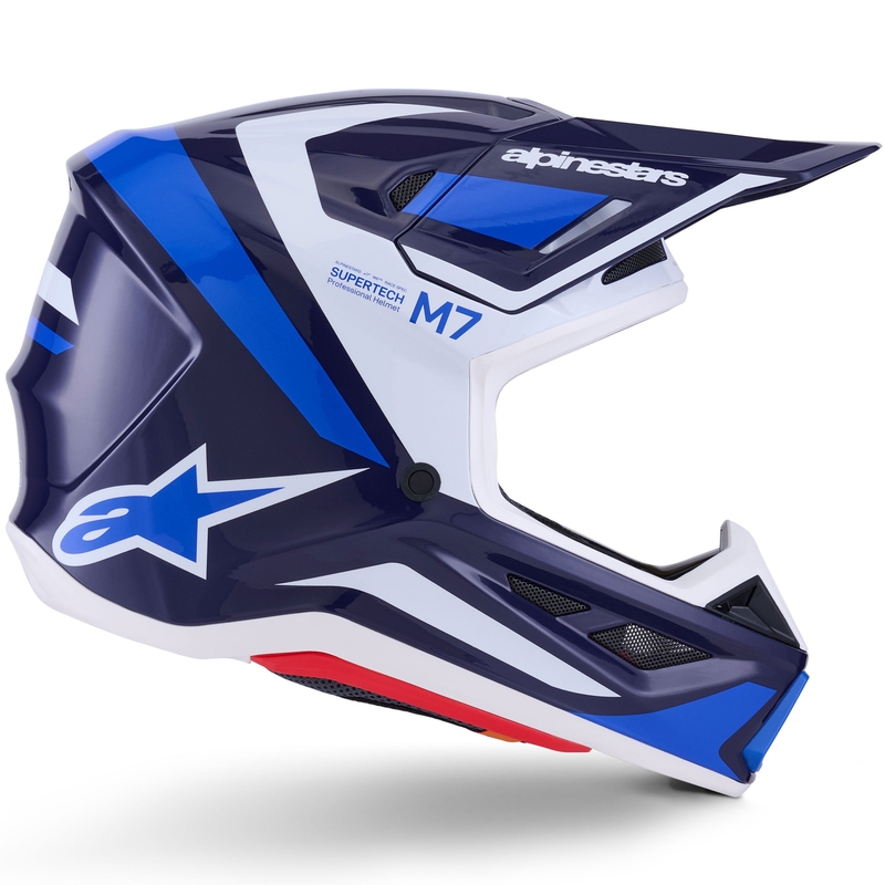 Motokrosová prilba Alpinestars SM7 Rise modro-biela