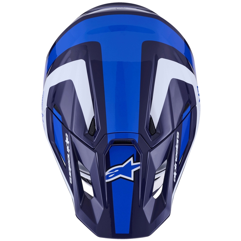 Motokrosová prilba Alpinestars SM7 Rise modro-biela