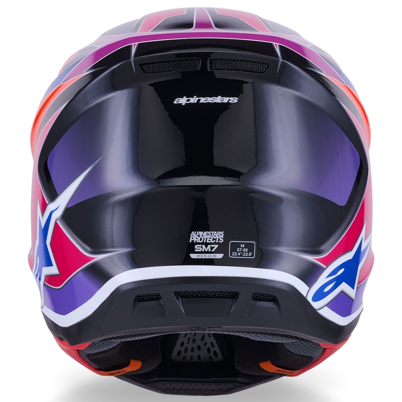 Motokrosová prilba Alpinestars SM7 Fuse modro-fialovo-ružová