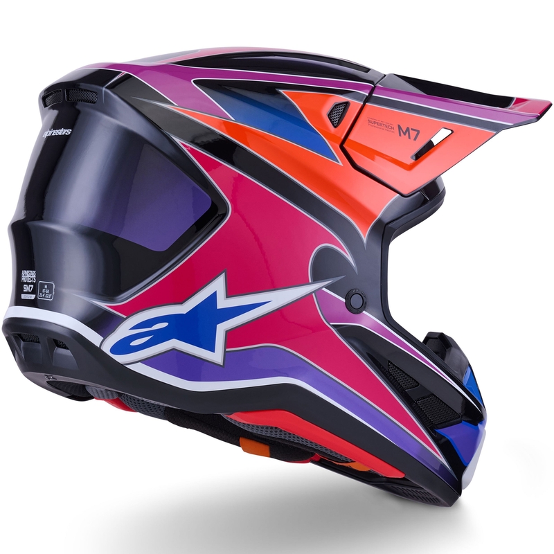 Motokrosová prilba Alpinestars SM7 Fuse modro-fialovo-ružová