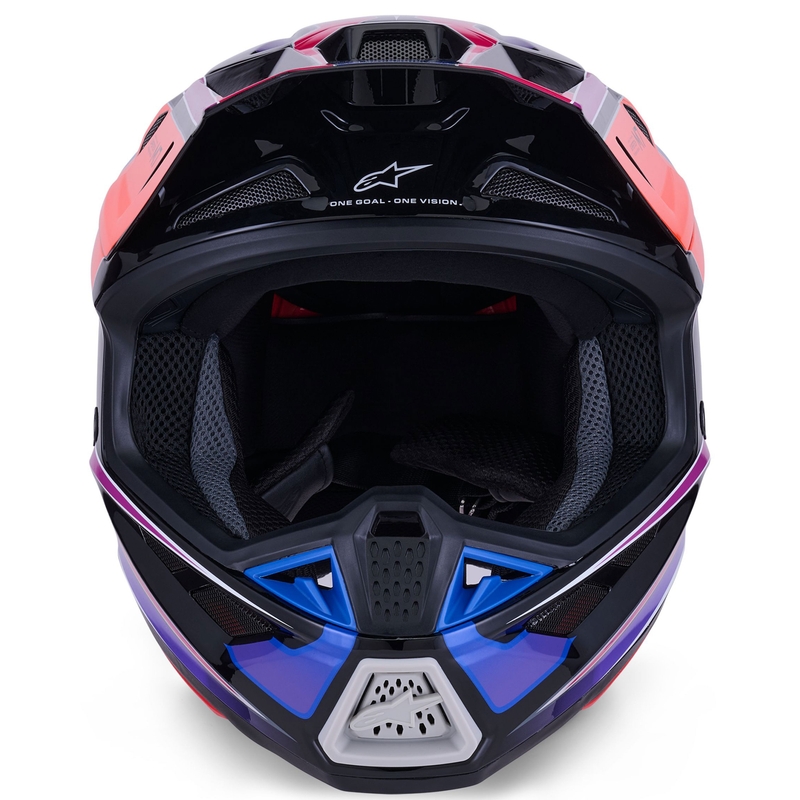 Motokrosová prilba Alpinestars SM7 Fuse modro-fialovo-ružová