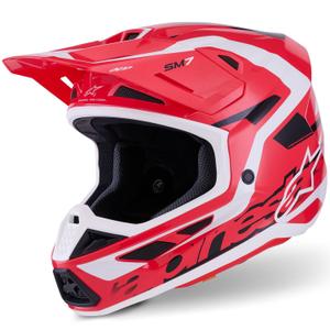 Motokrosová prilba Alpinestars SM7 Deed červeno-čierno-biela