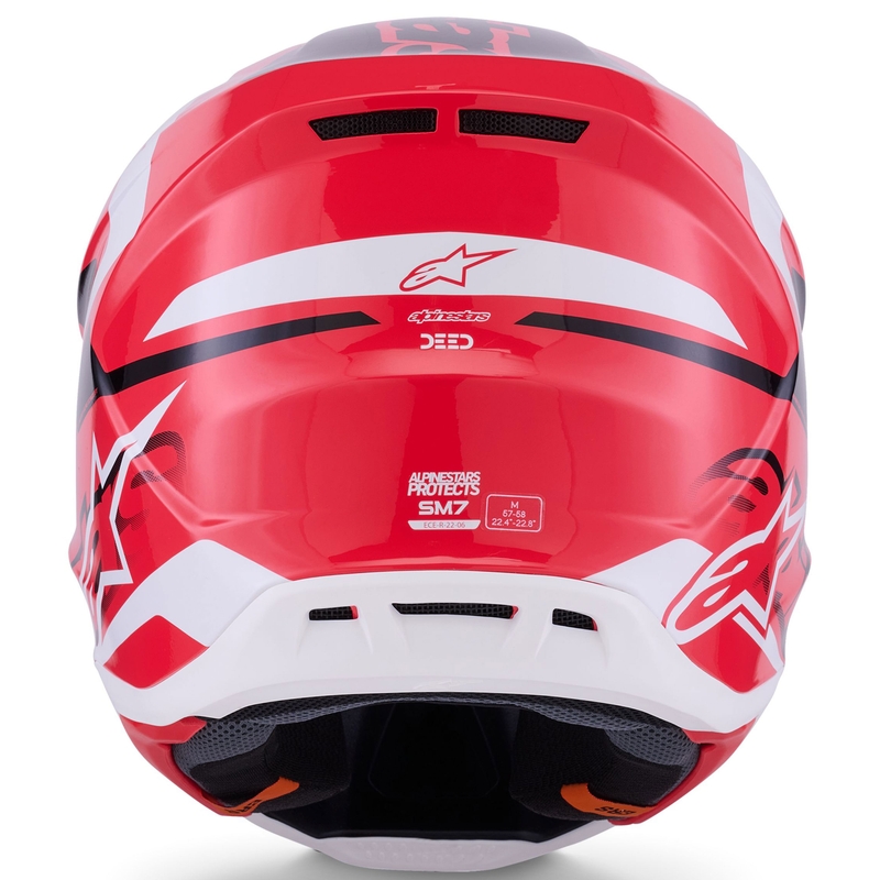 Motokrosová prilba Alpinestars SM7 Deed červeno-čierno-biela