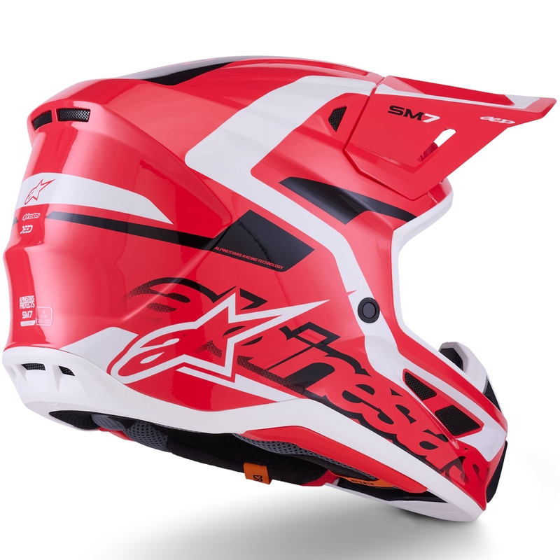 Motokrosová prilba Alpinestars SM7 Deed červeno-čierno-biela