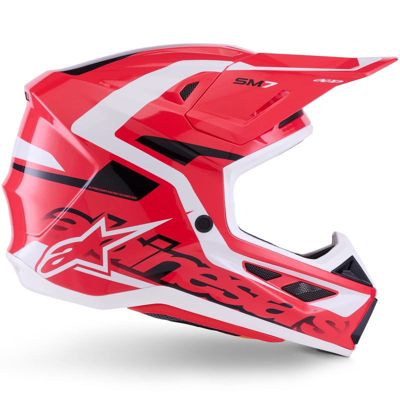 Motokrosová prilba Alpinestars SM7 Deed červeno-čierno-biela