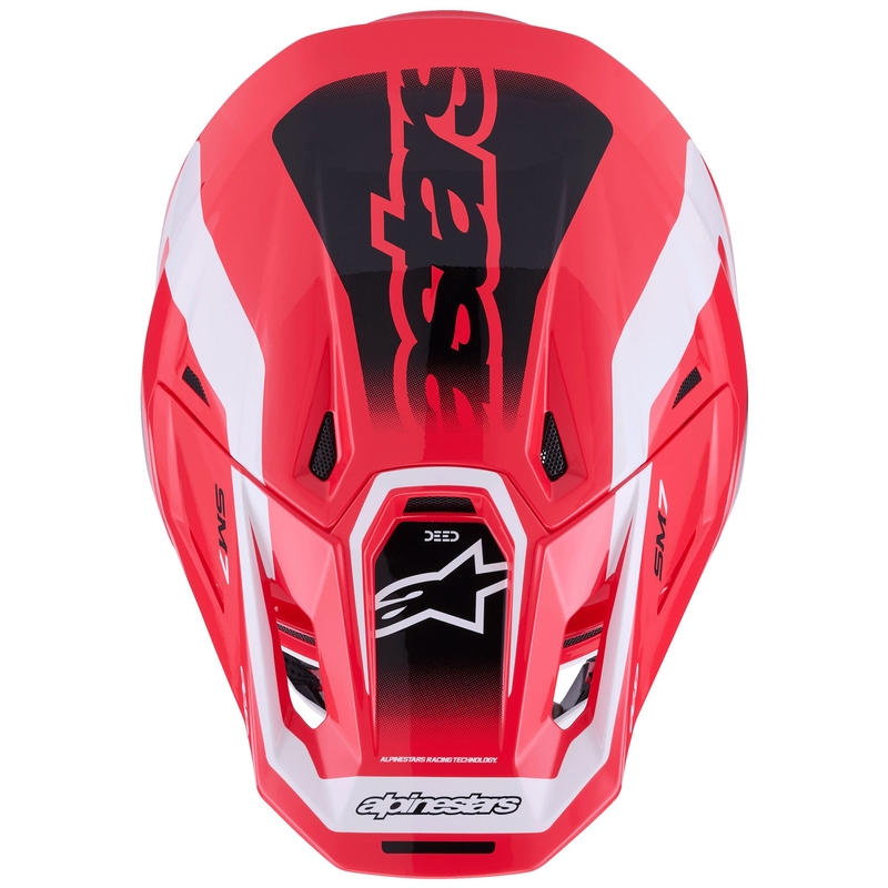 Motokrosová prilba Alpinestars SM7 Deed červeno-čierno-biela