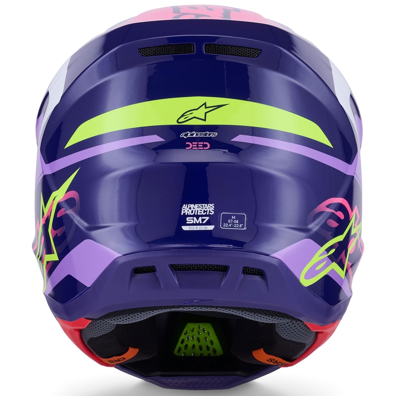 Motokrosová prilba Alpinestars SM7 Deed fialovo-ružovo-bielo-fluorescenčno žltá
