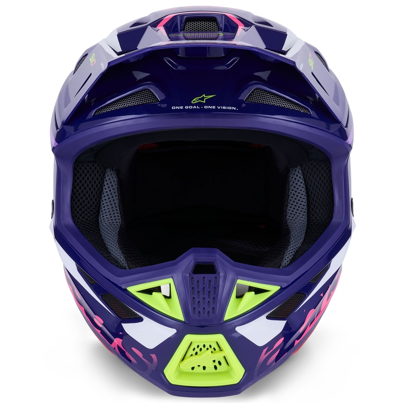 Motokrosová prilba Alpinestars SM7 Deed fialovo-ružovo-bielo-fluorescenčno žltá