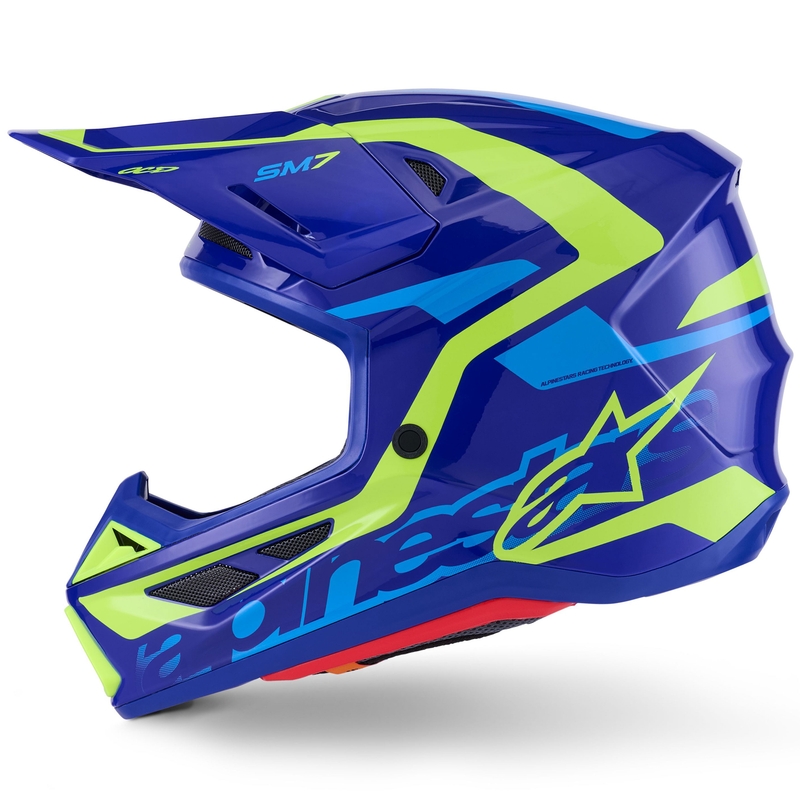 Motokrosová prilba Alpinestars SM7 Deed modro-fluo žltá