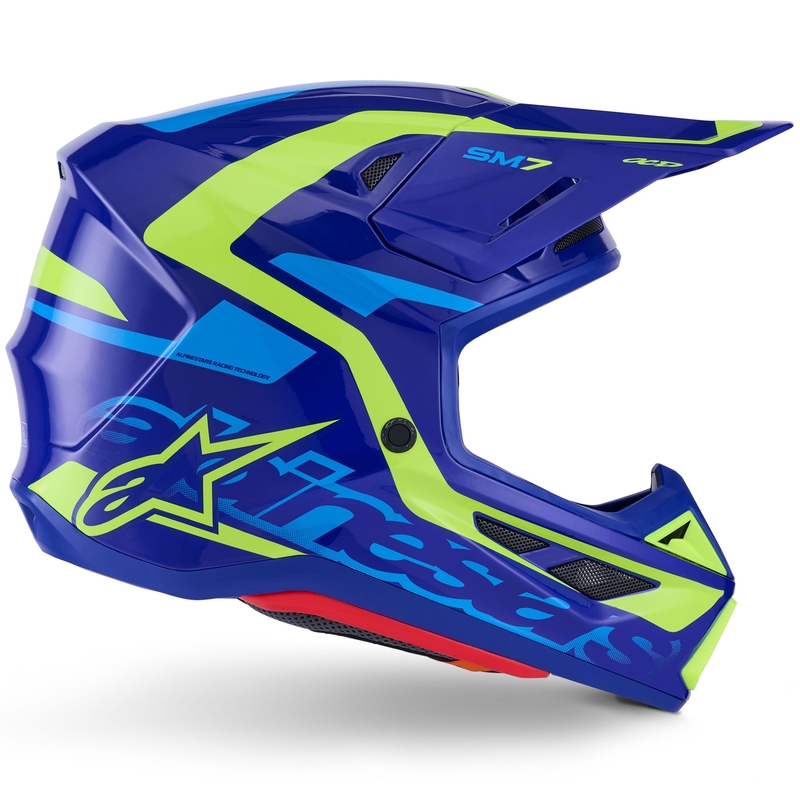 Motokrosová prilba Alpinestars SM7 Deed modro-fluo žltá