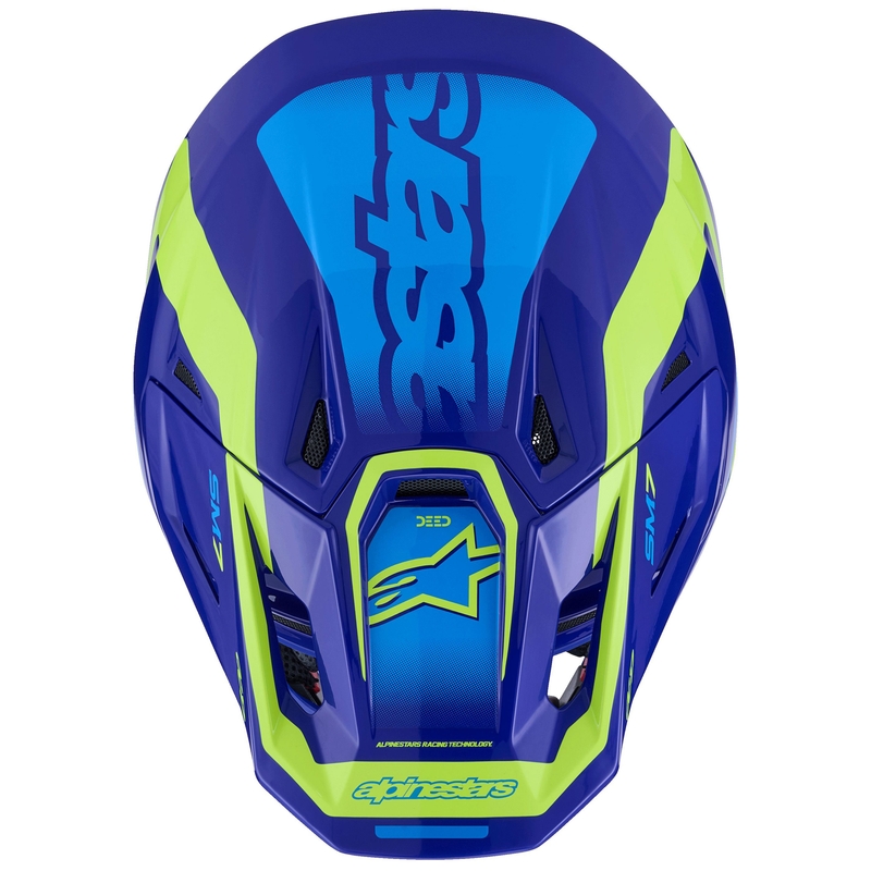 Motokrosová prilba Alpinestars SM7 Deed modro-fluo žltá
