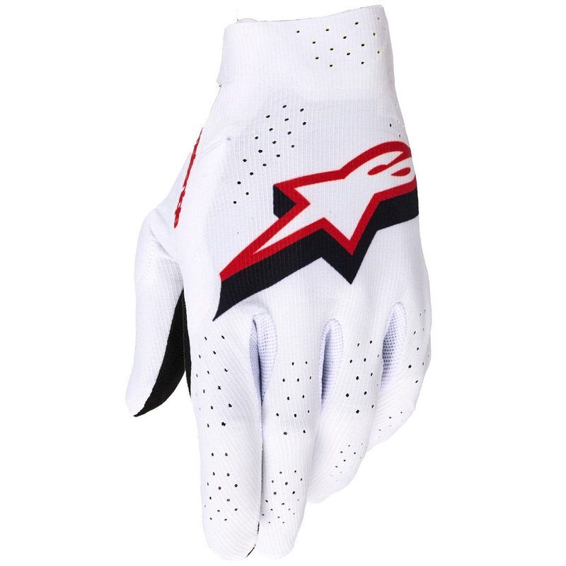 Motokrosové rukavice Alpinestars Supertech MX bielo-čierno-červené
