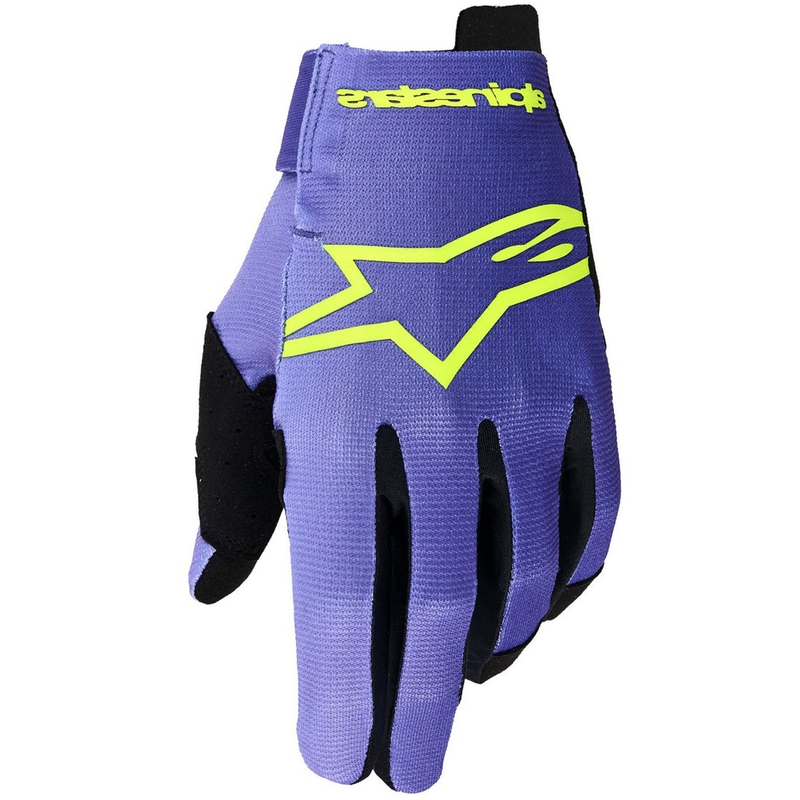 Motokrosové rukavice Alpinestars Radar fialovo-fluorescenčno žlté