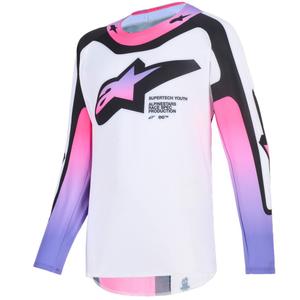 Detský motokrosový dres Alpinestars Supertech Vista Youth bielo-fialovo-čierny